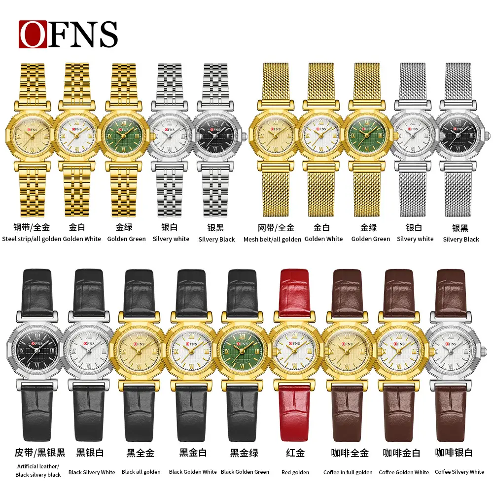 Women's Oufanni Quartz Watch Brown Leather Band Roman Scale Waterproof - Image 13