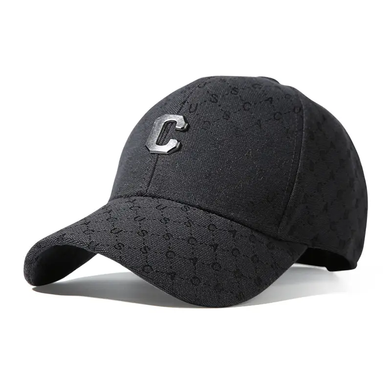 Korean Fashion Baseball Cap with Metal Letter Print - Image 2