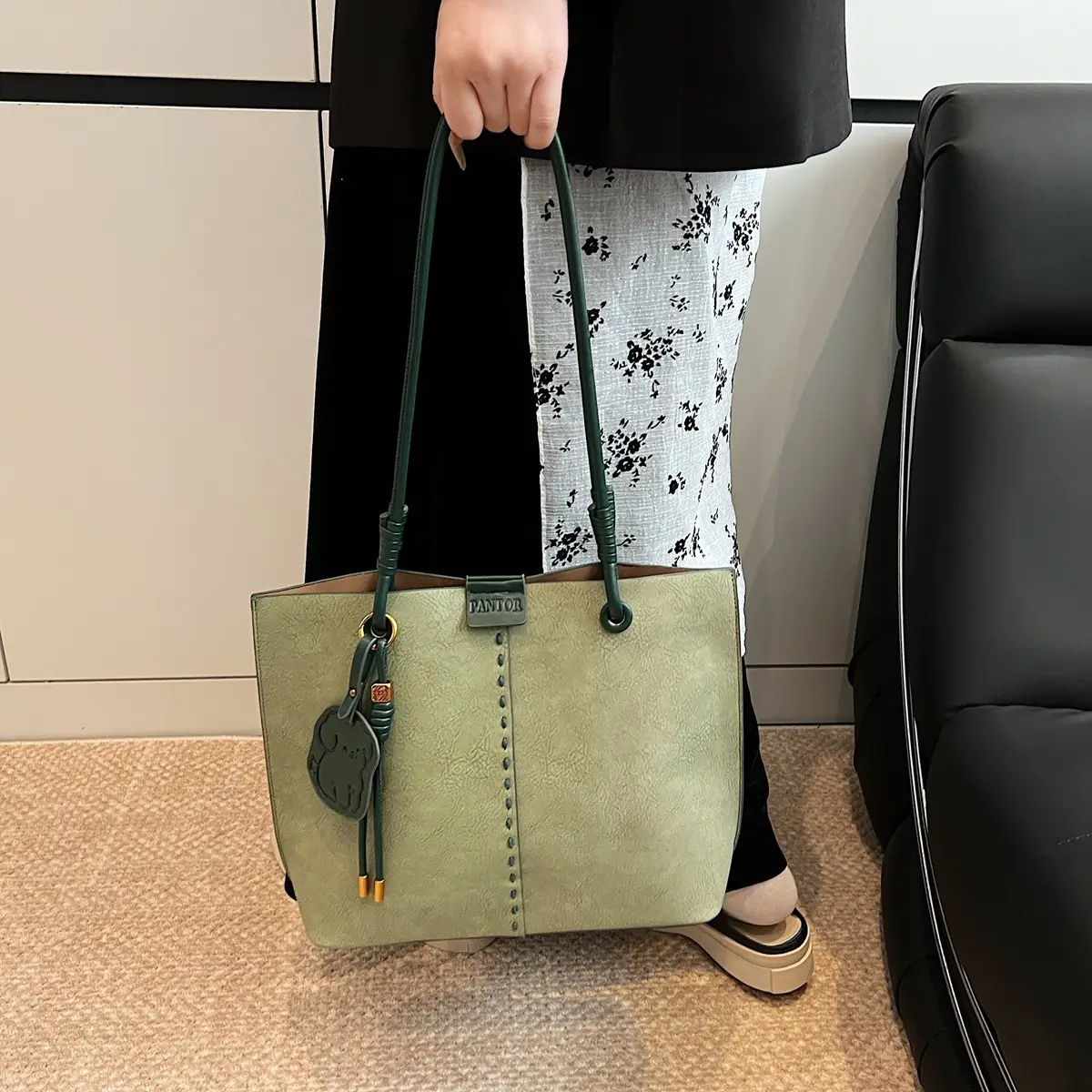 Green Crossbody Tote Bag for Women Casual Fashion - Image 5