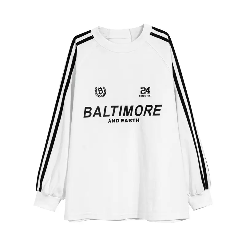 Boys White Long Sleeve T-Shirt Loose Fit Spring Autumn 2026