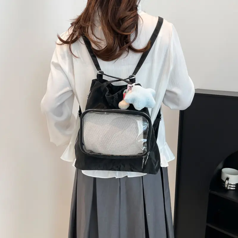 Pink Transparent Shoulder Bag for Students & Travel - Image 13