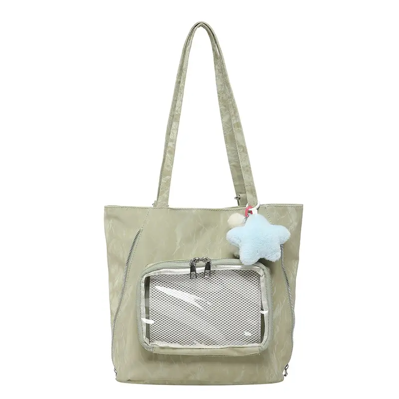 Pink Transparent Shoulder Bag for Students & Travel - Image 15