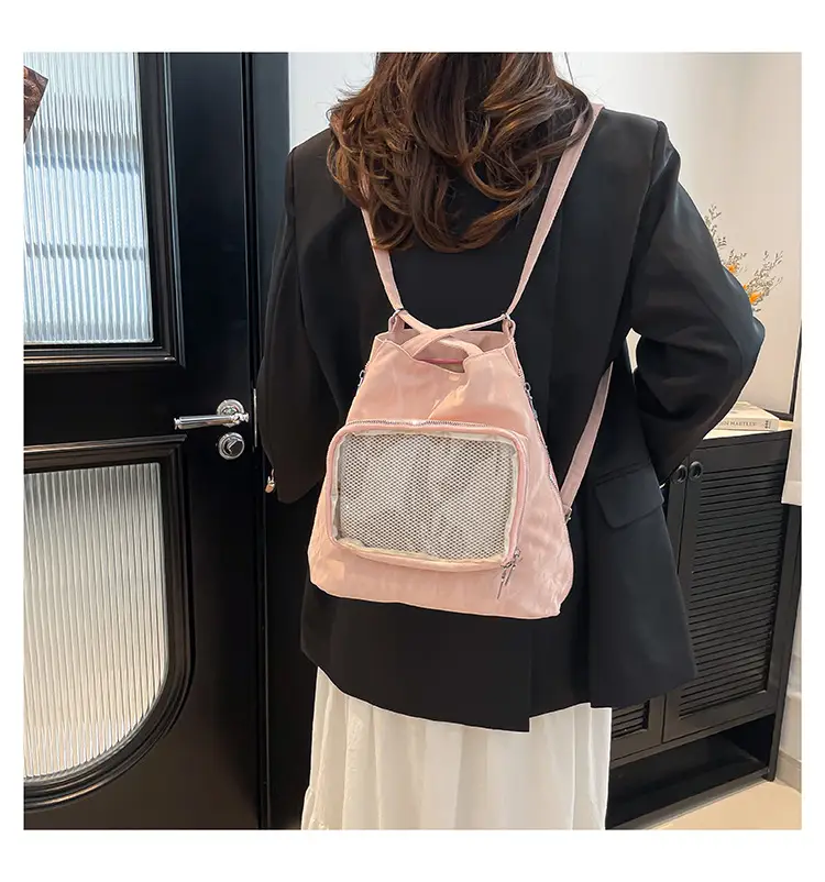 Pink Transparent Shoulder Bag for Students & Travel — feature 15