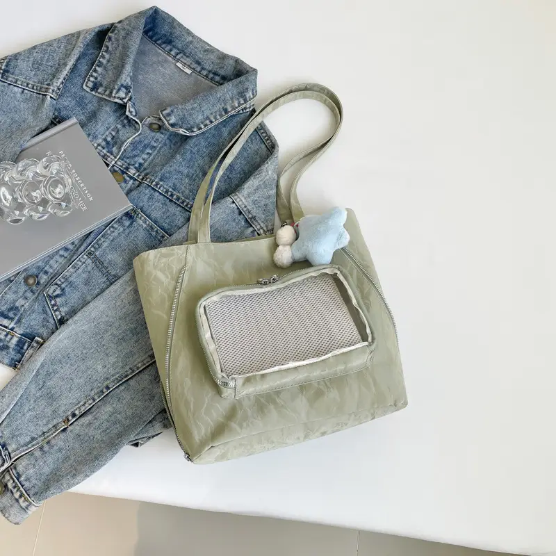 Pink Transparent Shoulder Bag for Students & Travel - Image 4