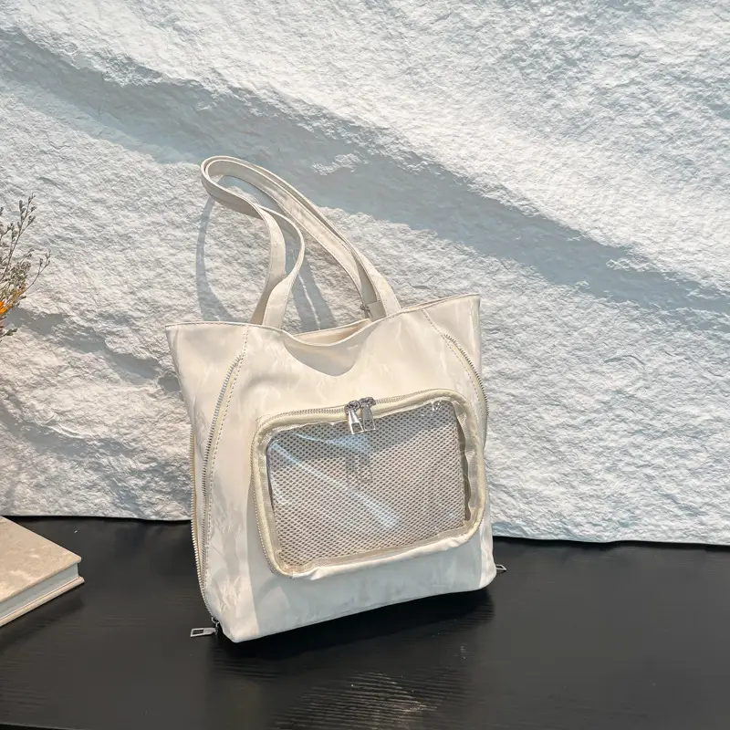 Pink Transparent Shoulder Bag for Students & Travel - Image 6