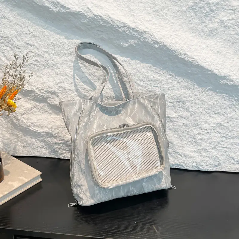 Pink Transparent Shoulder Bag for Students & Travel - Image 7