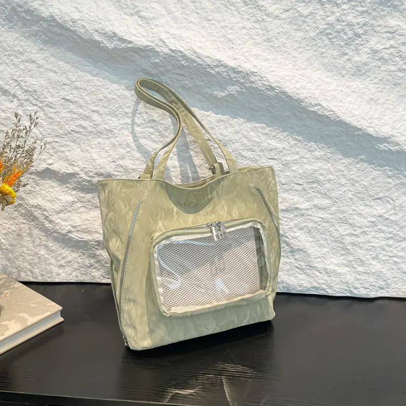 Pink Transparent Shoulder Bag for Students & Travel - Image 9