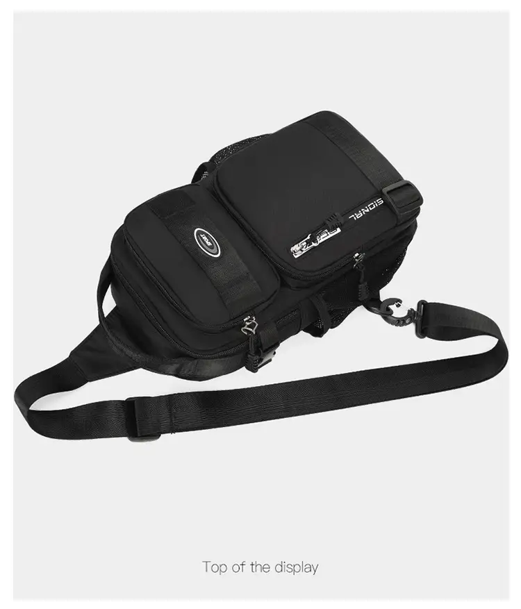 Men's Black Casual Travel Chest Bag Large Capacity — feature 19