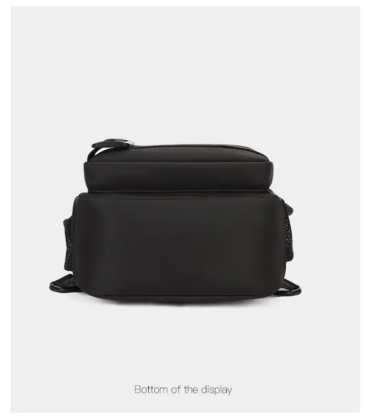 Men's Black Casual Travel Chest Bag Large Capacity — feature 20