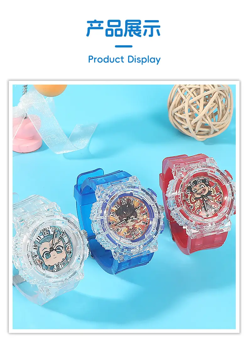 Nezha Cartoon Watch for Kids Blue Crystal Quartz — feature 13