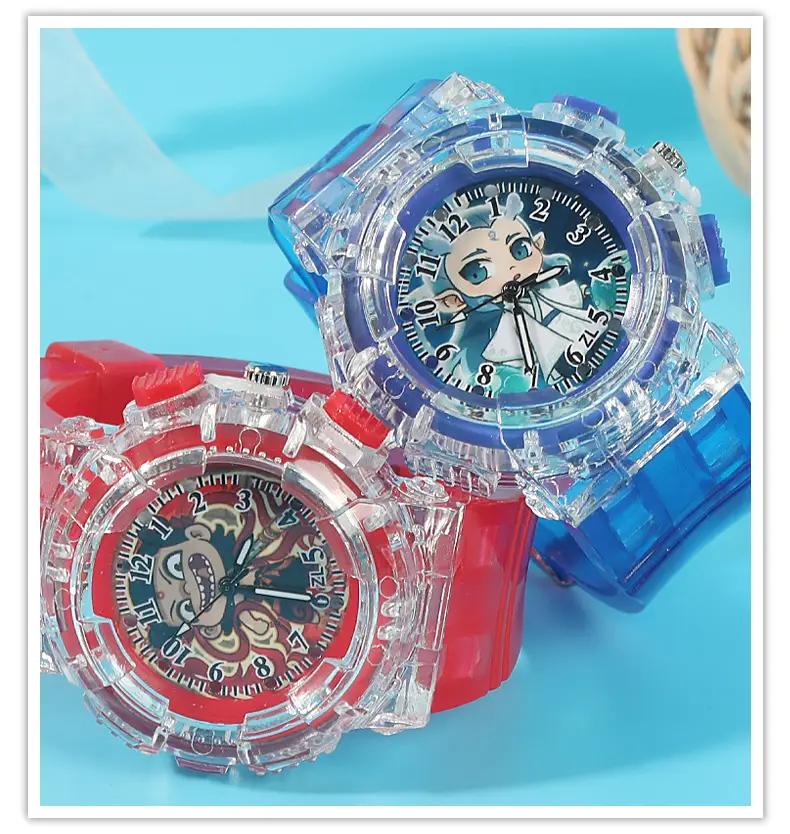 Nezha Cartoon Watch for Kids Blue Crystal Quartz — feature 16