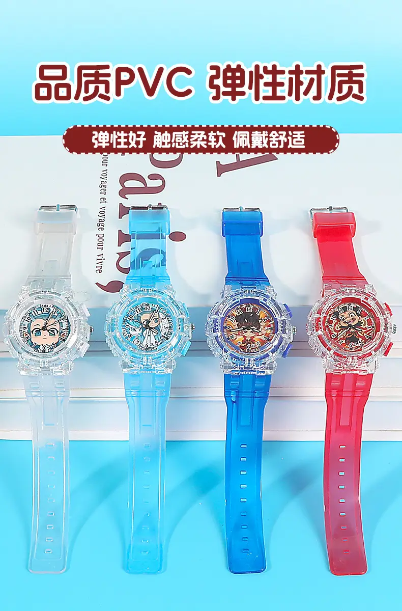 Nezha Cartoon Watch for Kids Blue Crystal Quartz — feature 4