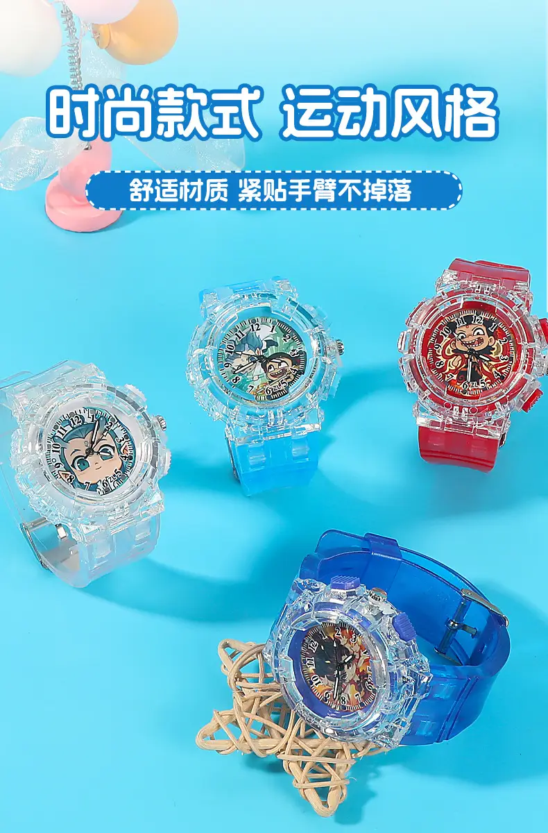 Nezha Cartoon Watch for Kids Blue Crystal Quartz — feature 5