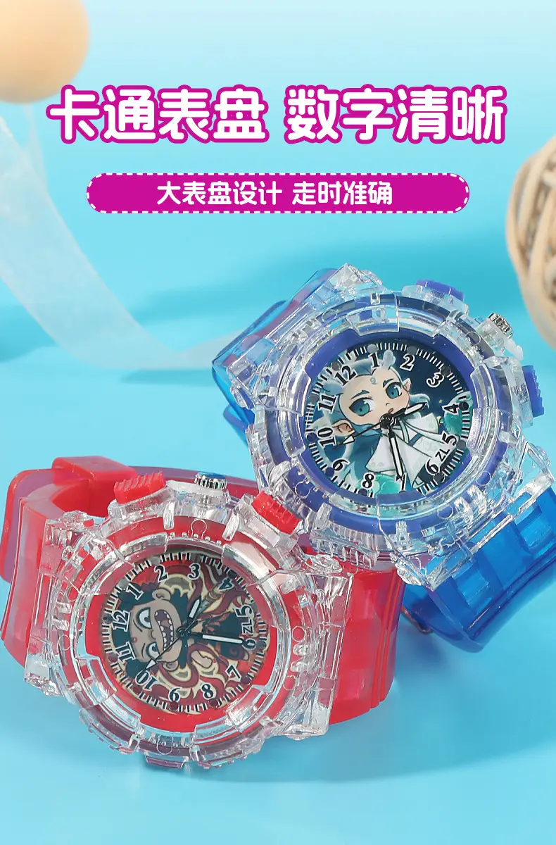 Nezha Cartoon Watch for Kids Blue Crystal Quartz — feature 6