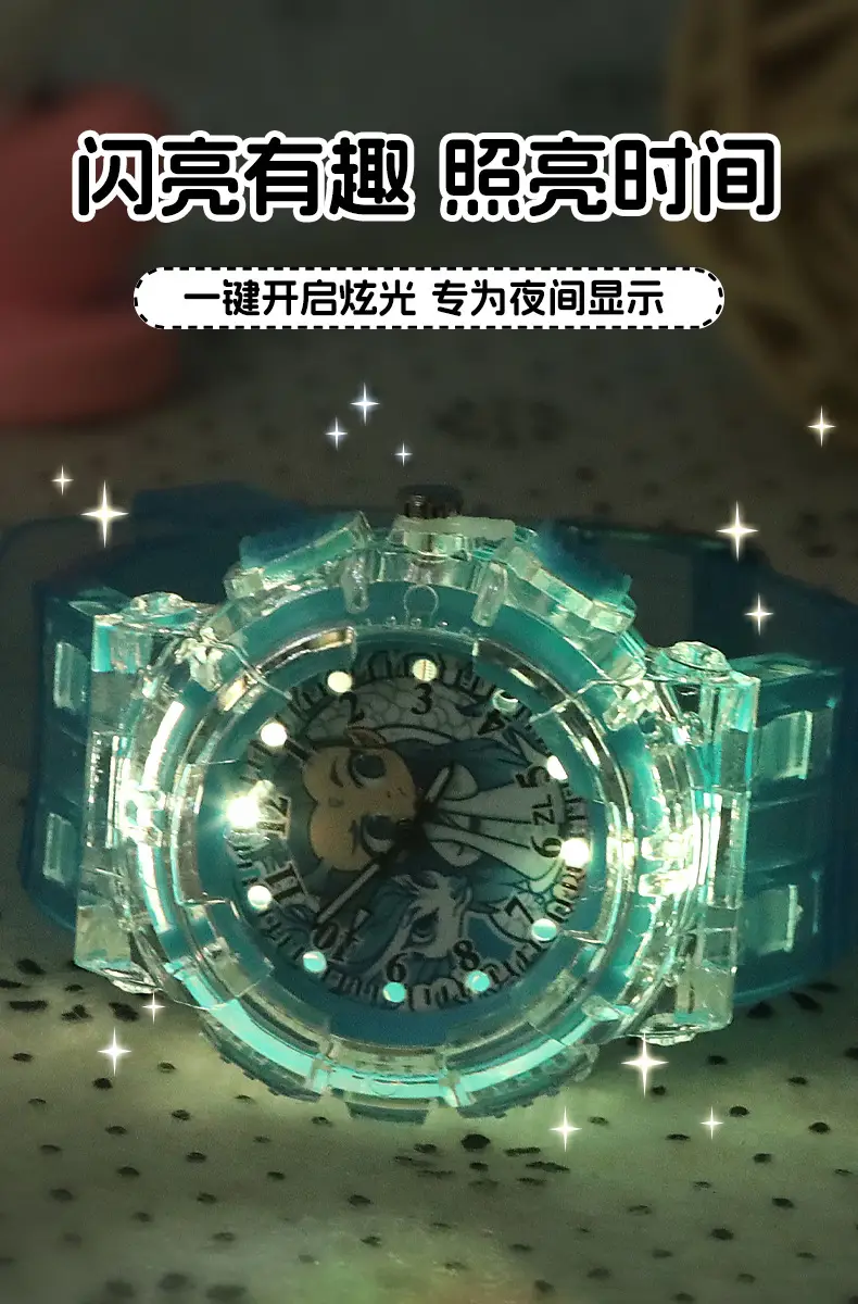 Nezha Cartoon Watch for Kids Blue Crystal Quartz — feature 7