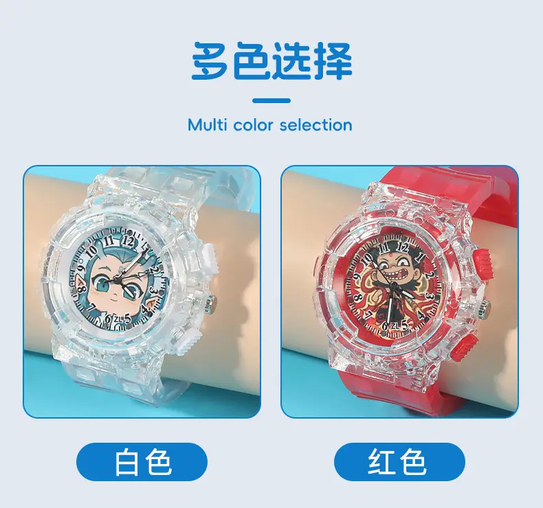 Nezha Cartoon Watch for Kids Blue Crystal Quartz — feature 8