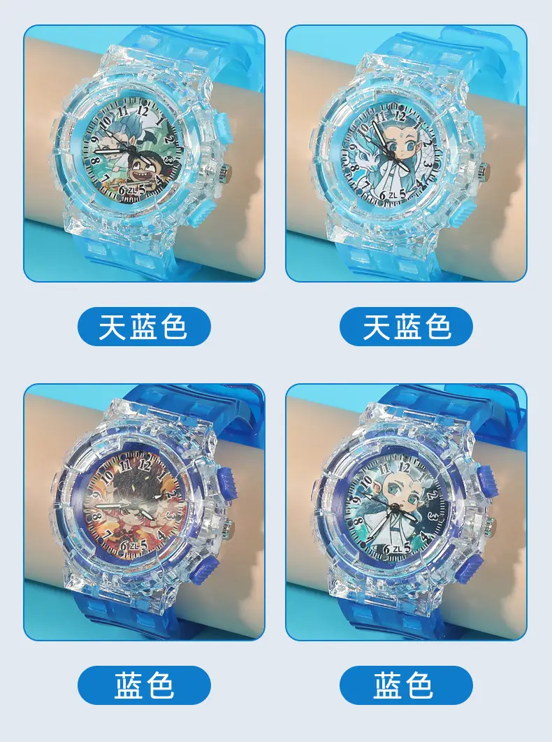 Nezha Cartoon Watch for Kids Blue Crystal Quartz — feature 9