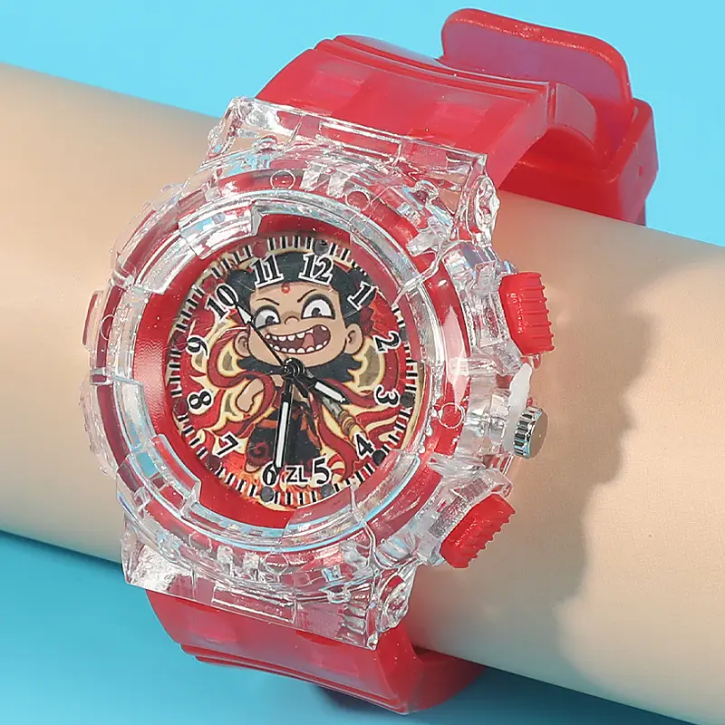 Nezha Cartoon Watch for Kids Blue Crystal Quartz - Image 2