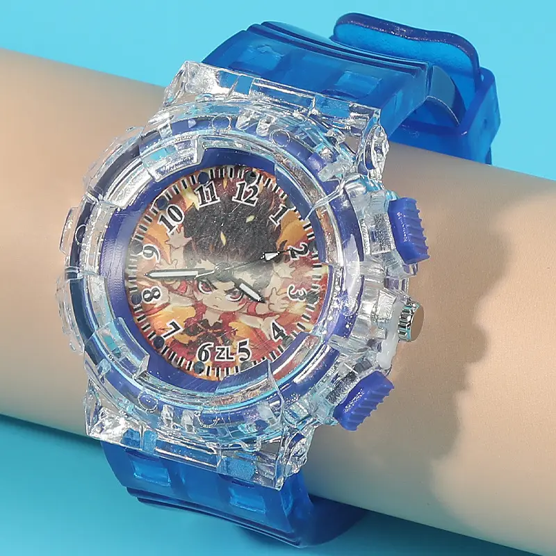 Nezha Cartoon Watch for Kids Blue Crystal Quartz - Image 5