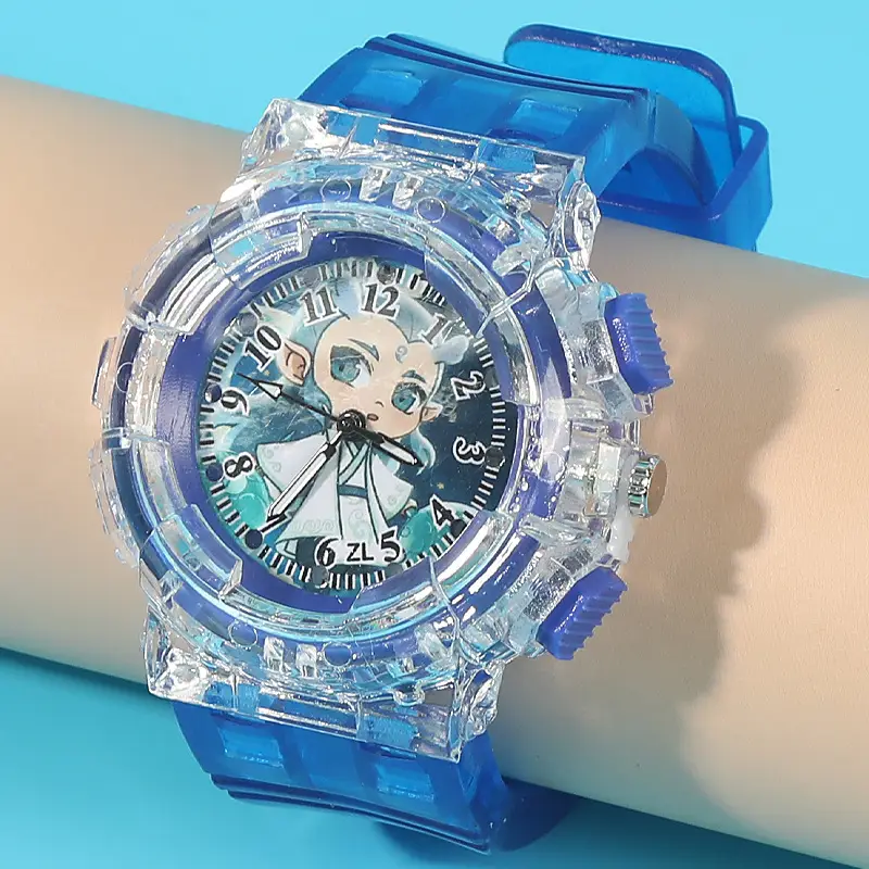 Nezha Cartoon Watch for Kids Blue Crystal Quartz - Image 6