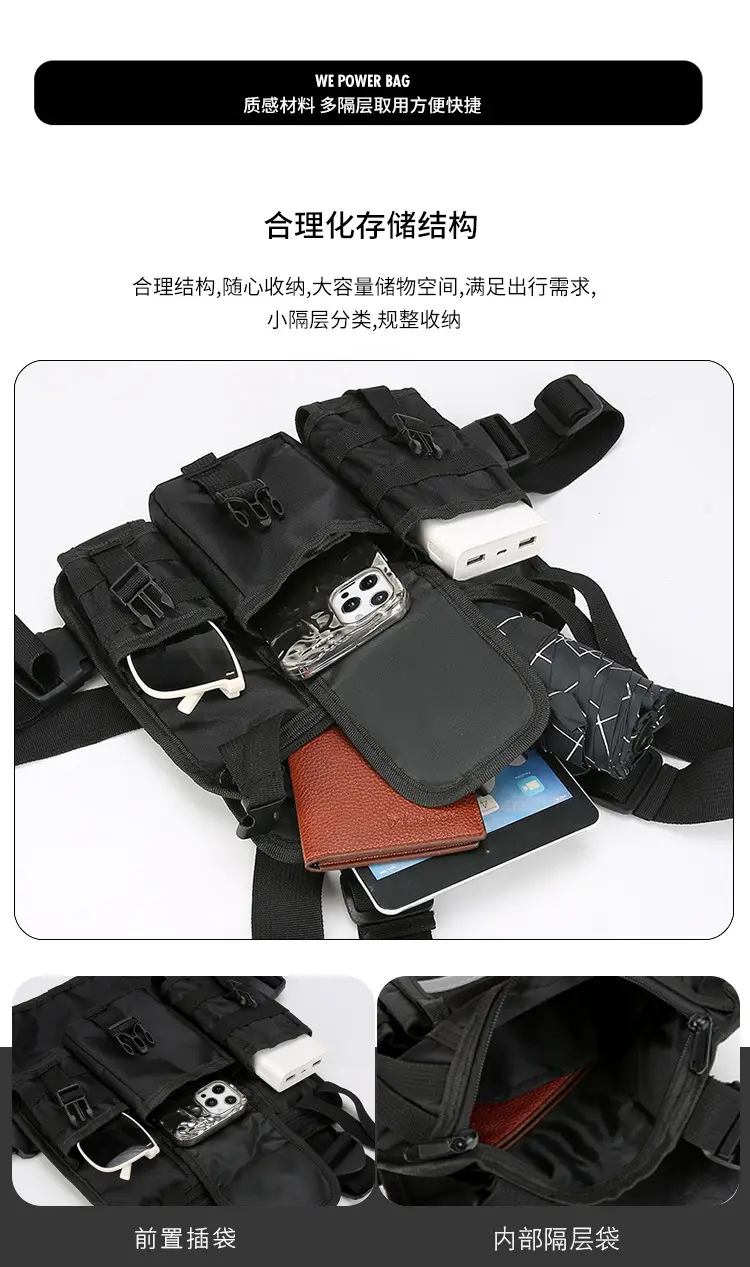 Tactical Multi-Flap Pocket Vest Bag for Men — feature 9