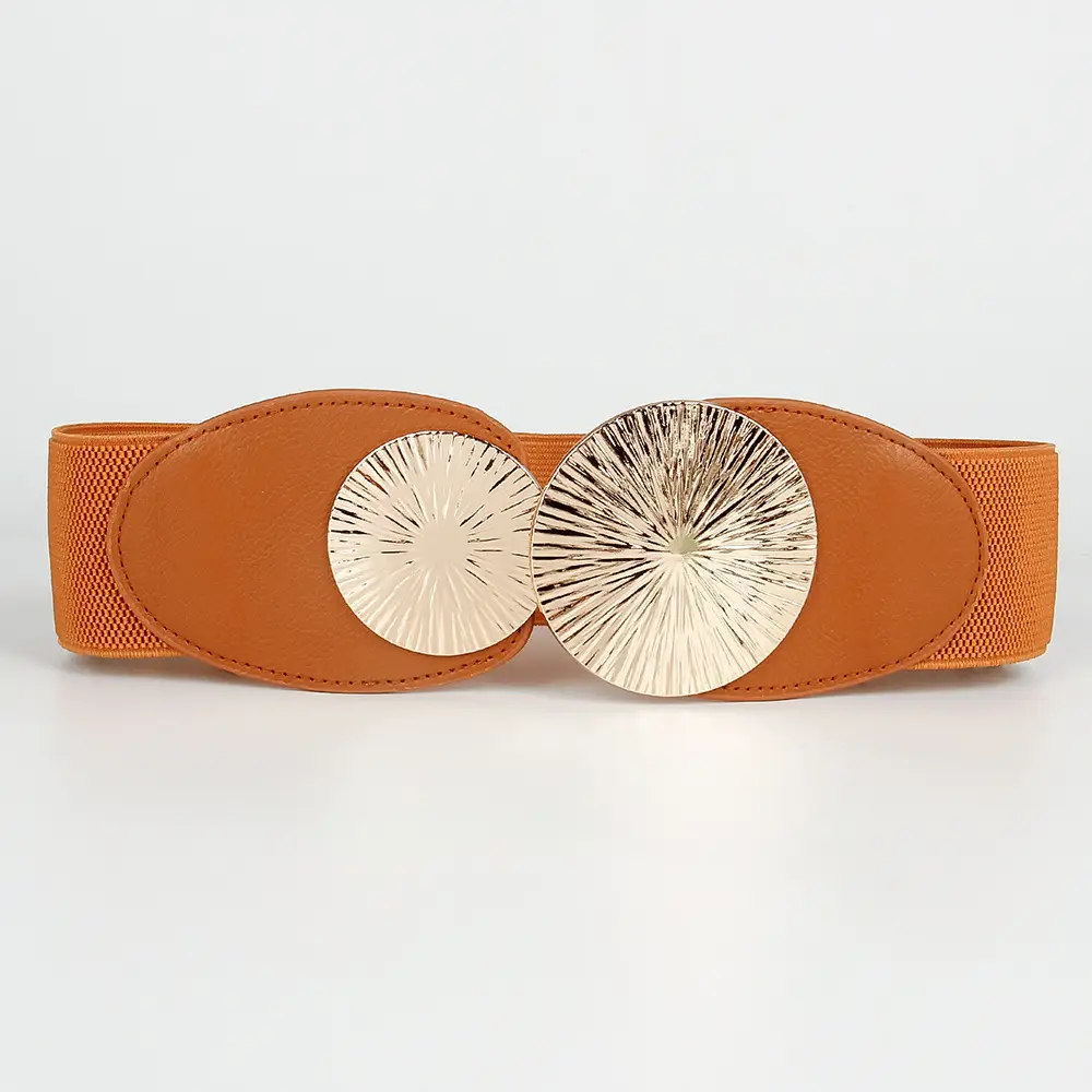 Elastic Waist Belt for Women Brown Sealed Belt - Image 4