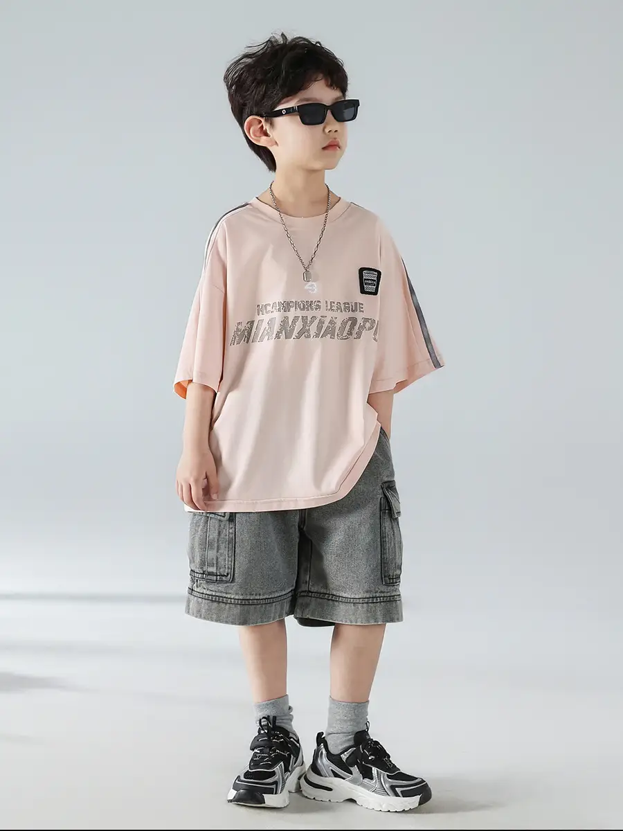 Boys Pink Graphic Short Sleeve T-Shirt Set - Image 5