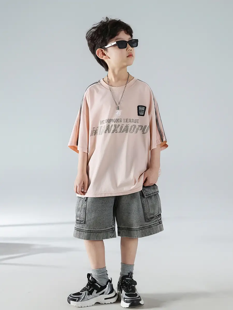 Boys Pink Graphic Short Sleeve T-Shirt Set — feature 10