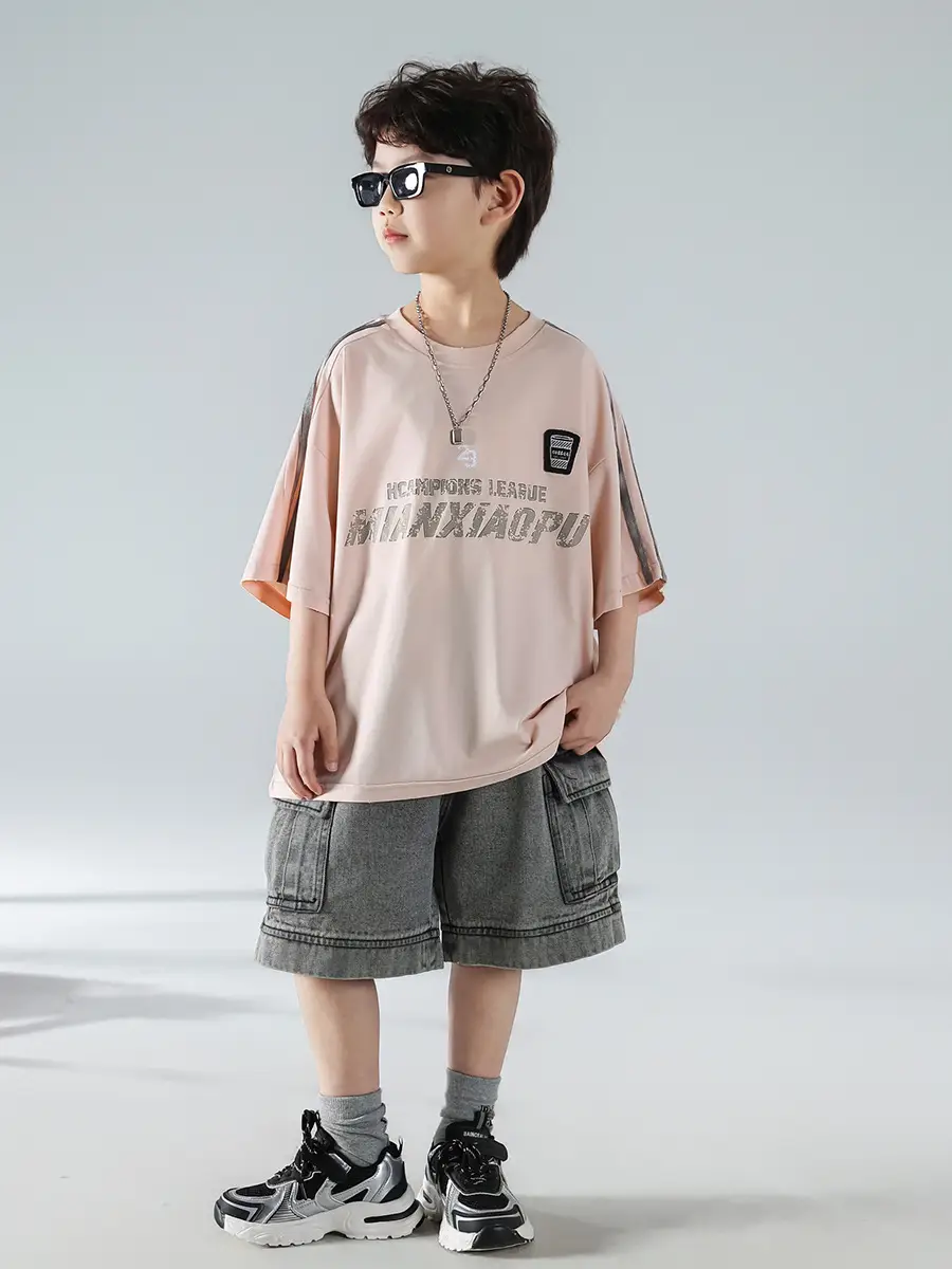 Boys Pink Graphic Short Sleeve T-Shirt Set — feature 14
