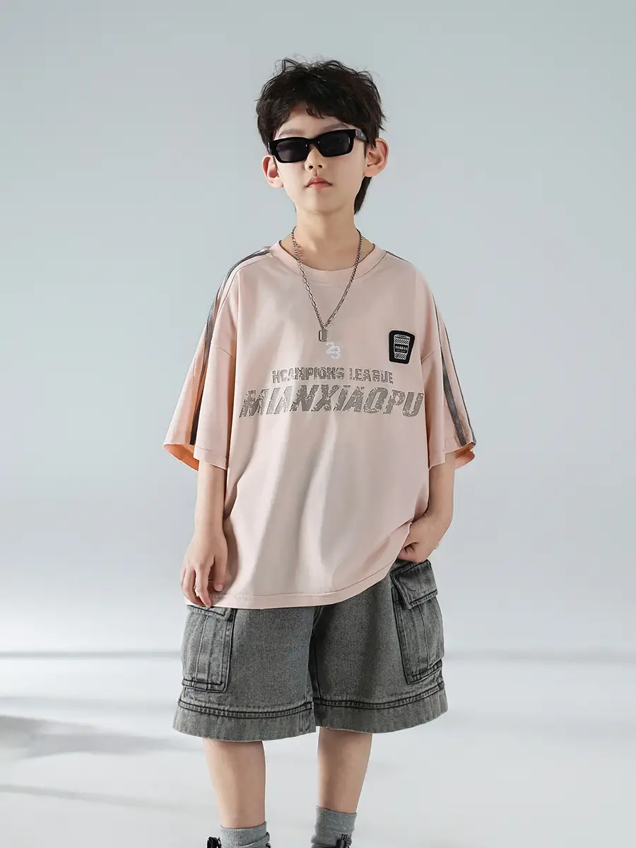 Boys Pink Graphic Short Sleeve T-Shirt Set — feature 15