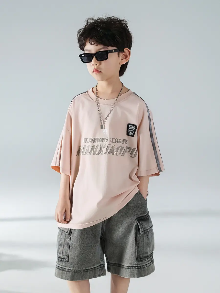 Boys Pink Graphic Short Sleeve T-Shirt Set — feature 16