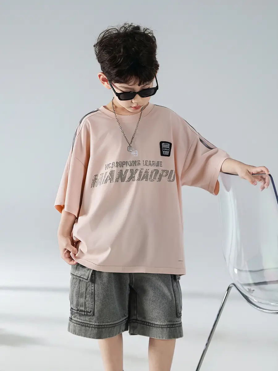 Boys Pink Graphic Short Sleeve T-Shirt Set — feature 18