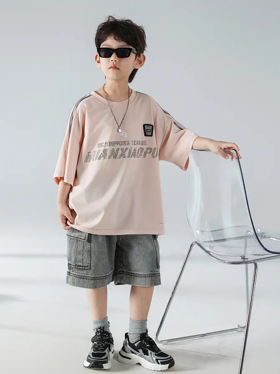 Boys Pink Graphic Short Sleeve T-Shirt Set — feature 19