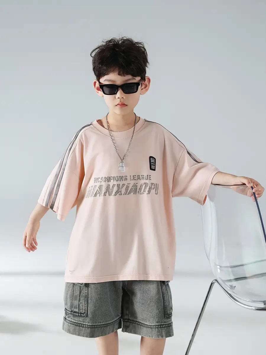 Boys Pink Graphic Short Sleeve T-Shirt Set — feature 20