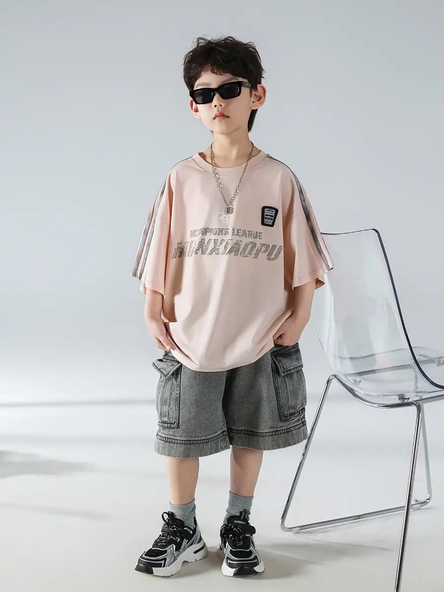 Boys Pink Graphic Short Sleeve T-Shirt Set — feature 21