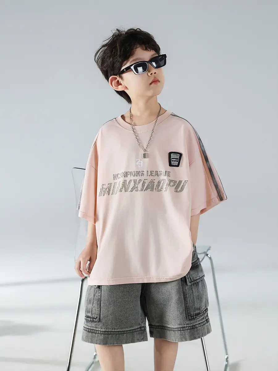 Boys Pink Graphic Short Sleeve T-Shirt Set — feature 23