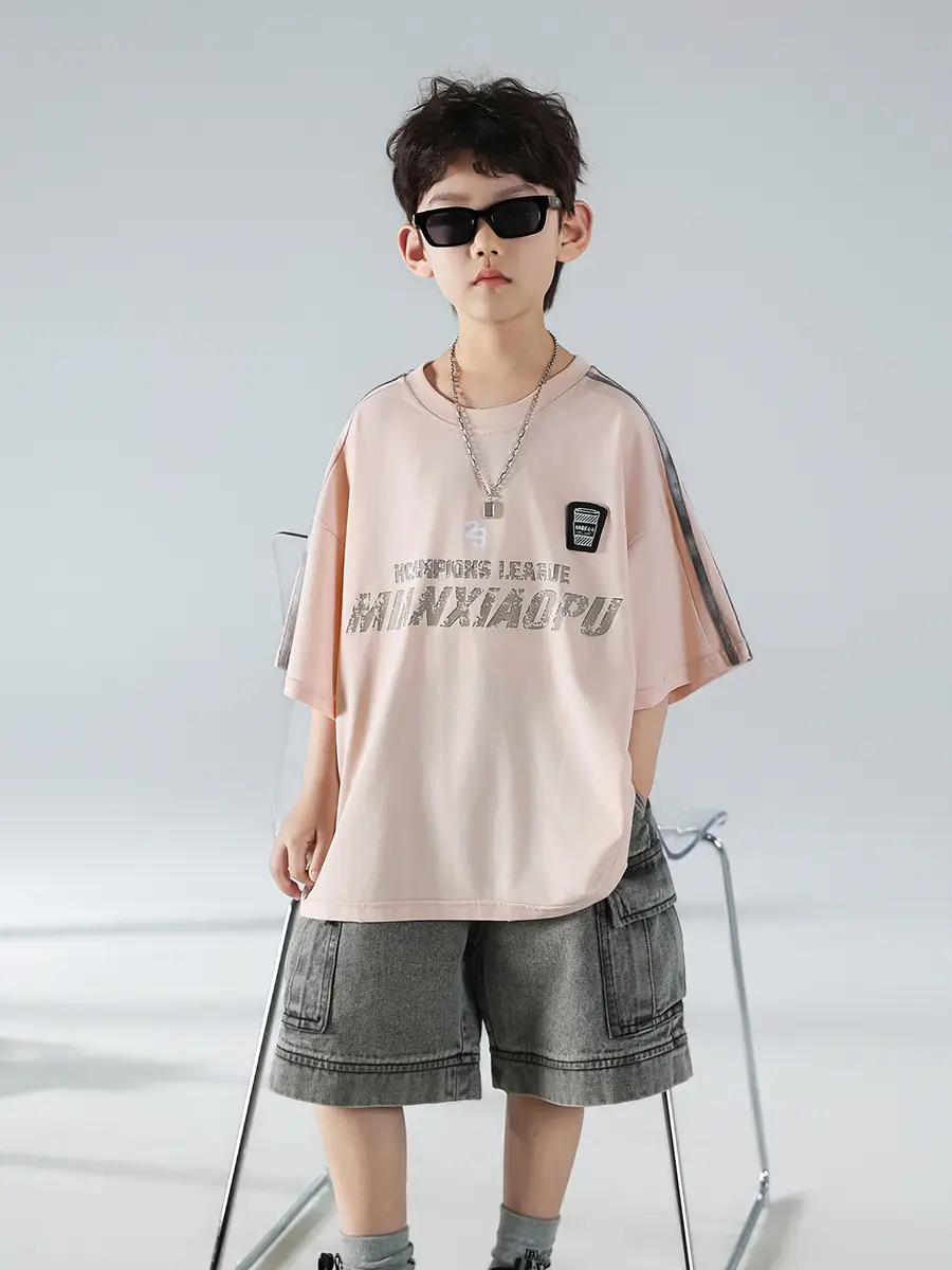 Boys Pink Graphic Short Sleeve T-Shirt Set — feature 24