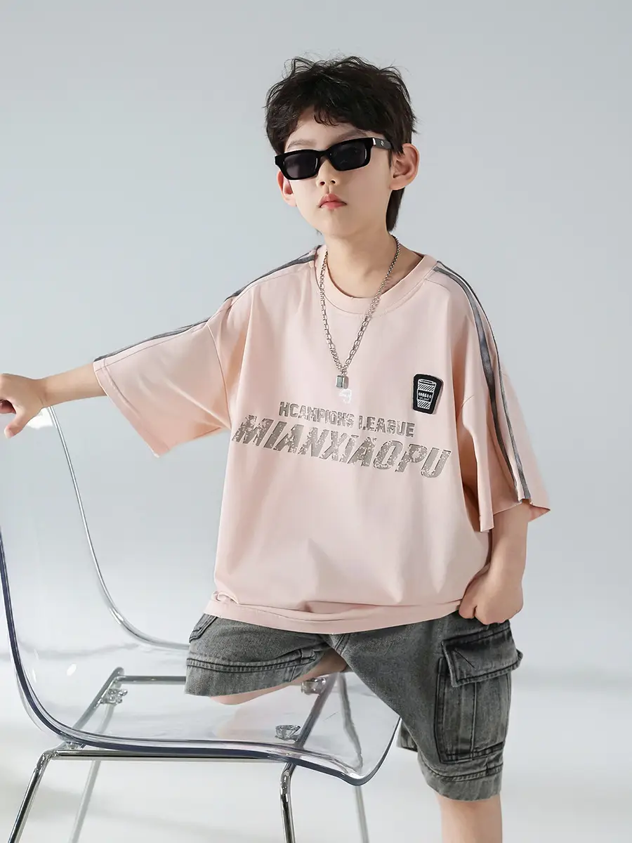 Boys Pink Graphic Short Sleeve T-Shirt Set — feature 25