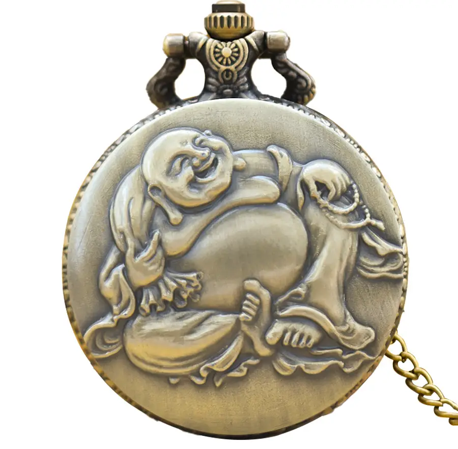 Retro Petal Quartz Pocket Watch Necklace for Men Women - Image 32