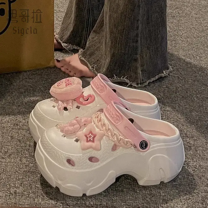 Women Pink Floral Cave Shoes Summer Non-Slip - Image 4