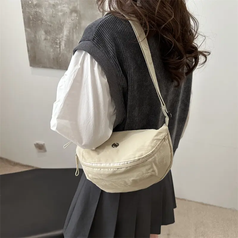 Purple Nylon Shoulder Crossbody Bag for Women - Image 9