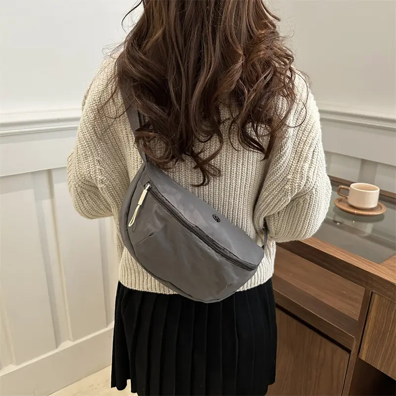 Purple Nylon Shoulder Crossbody Bag for Women - Image 10