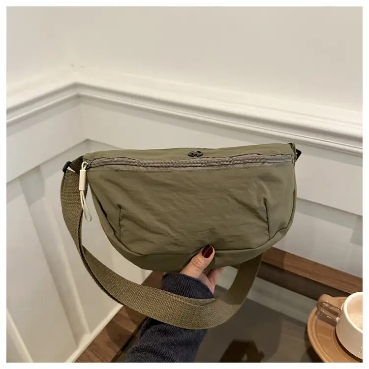 Purple Nylon Shoulder Crossbody Bag for Women - Image 3