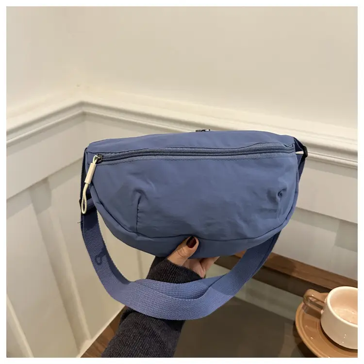 Purple Nylon Shoulder Crossbody Bag for Women - Image 4