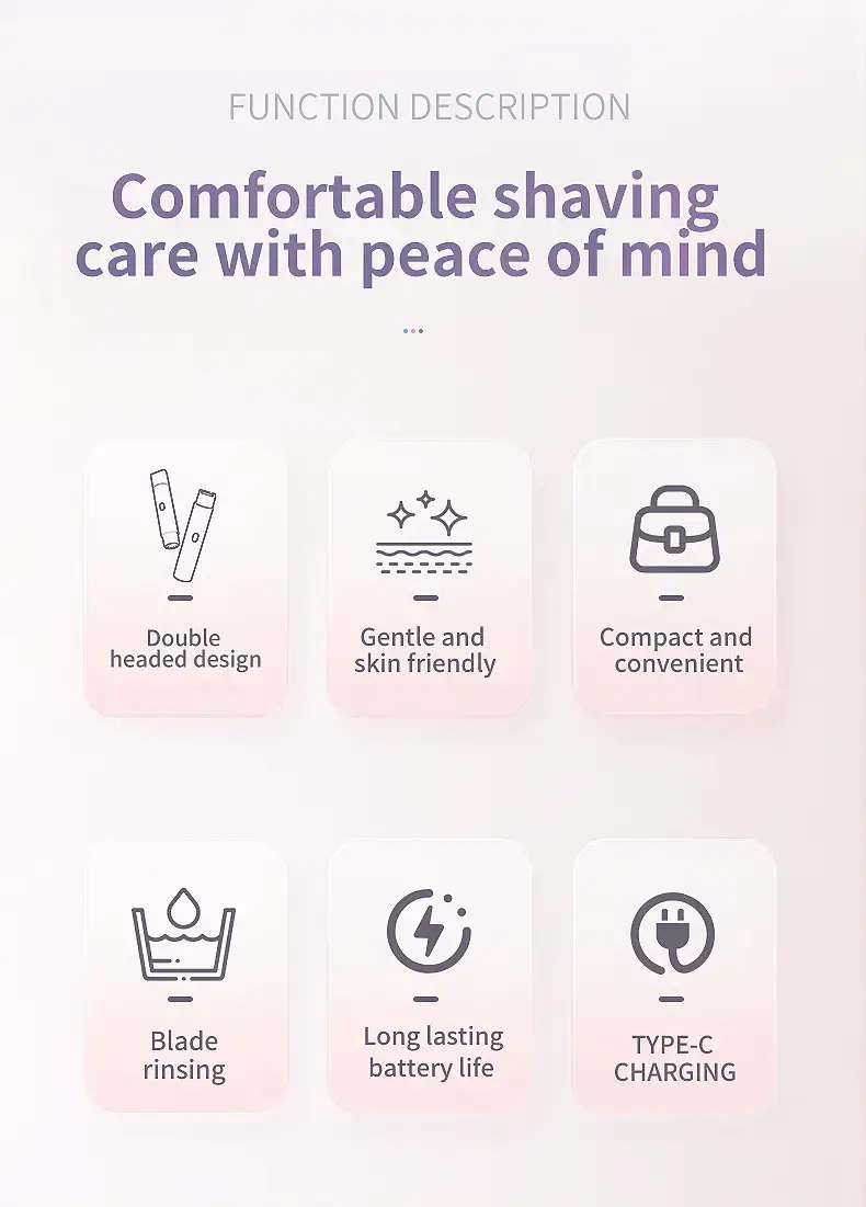 Portable Electric Shaver for Men Women Hair Shave Razor — feature 5