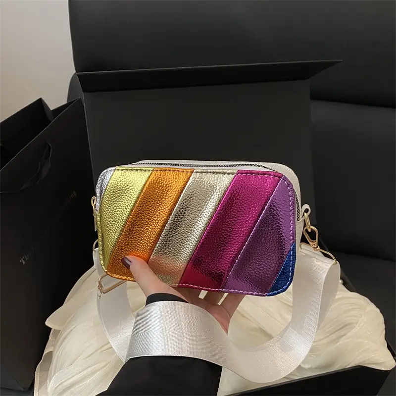 Women's Colorful Rainbow Shoulder Bag 2025 New Arrival - Image 4