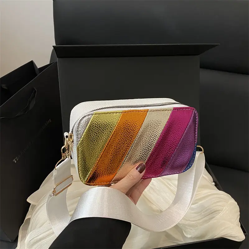 Women's Colorful Rainbow Shoulder Bag 2025 New Arrival - Image 5