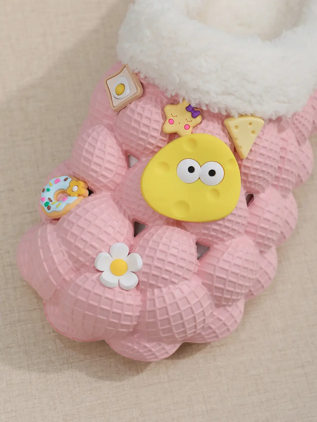 2026 Wholesale Cotton Slippers for Home and Outdoor Use, Lychee Pattern Bathroom Slippers for Couples, Non-Slip Eva Cartoon Fashion Winter Cotton Slippers Trendy — feature 23