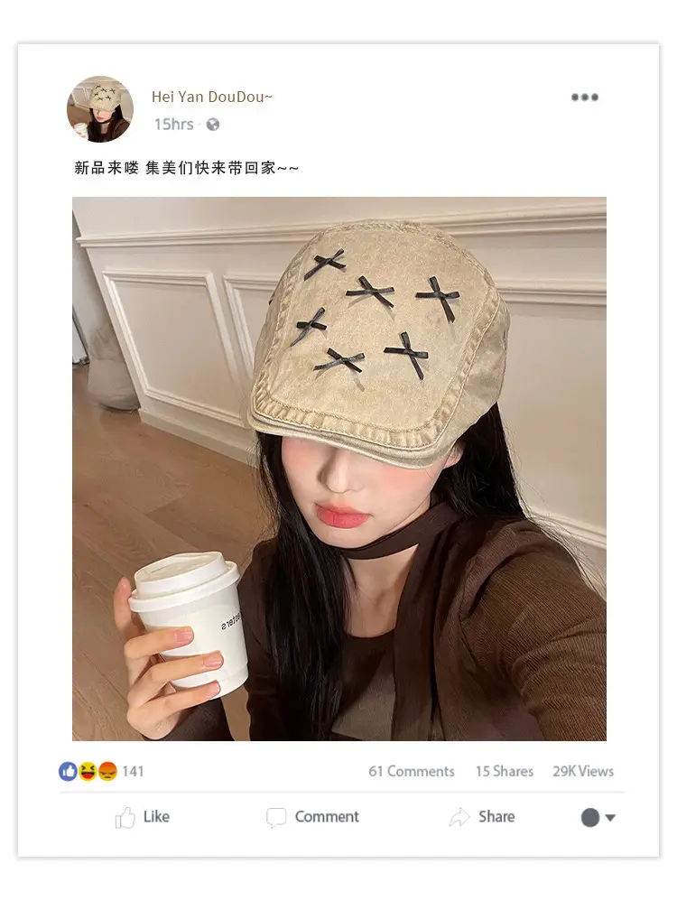Women's Duck Tongue Bow Hat Spring Summer Fashion — feature 5