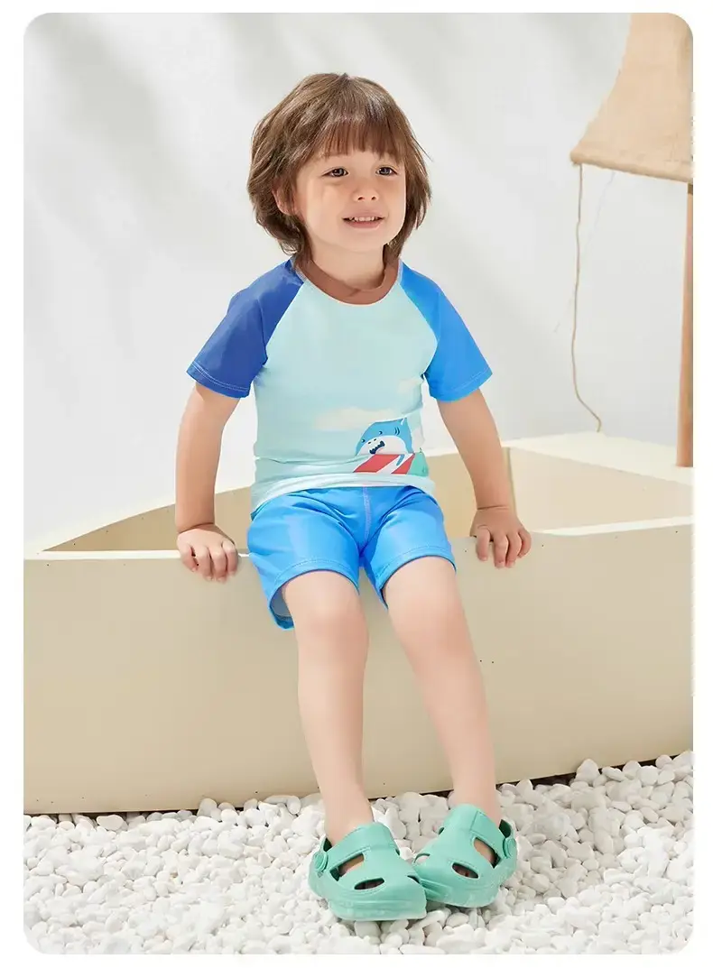 Baby T-Shirt Shorts Set Blue Cotton Summer Boys Girls — feature 13